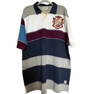 Vintage Phat Farm Athletics Rugby Shirt Mens XL Embroidered Crest Striped Y2K